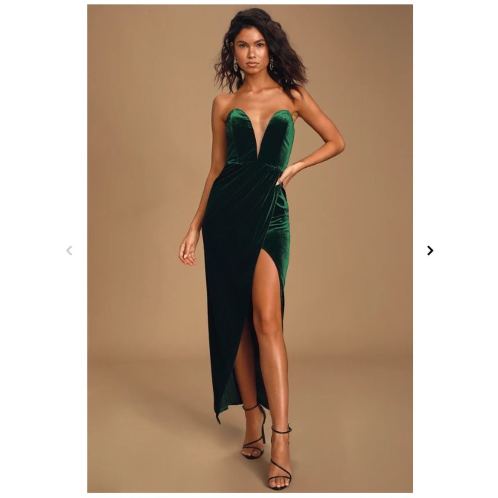 Lulu's Green Strapless Dress